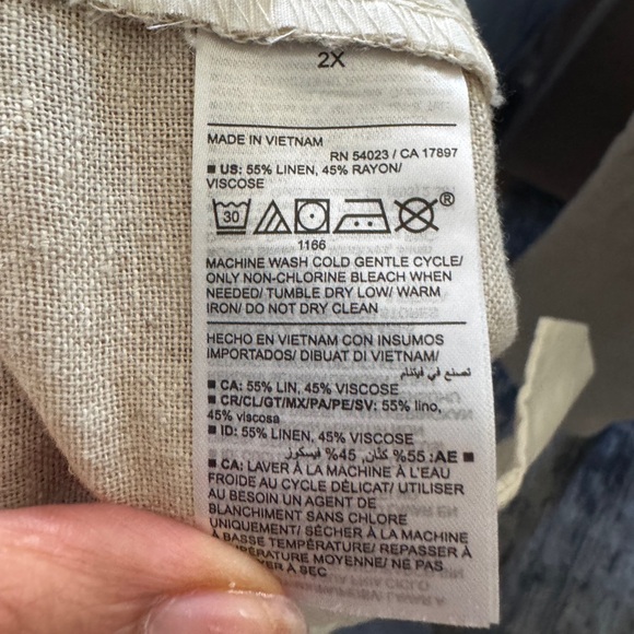 Old Navy Pants‎ Womens Ivory High- Rise Straight Leg Taper Linen Pants Size 2X - Picture 5 of 13